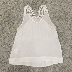 BCBG white medium rayon blouse